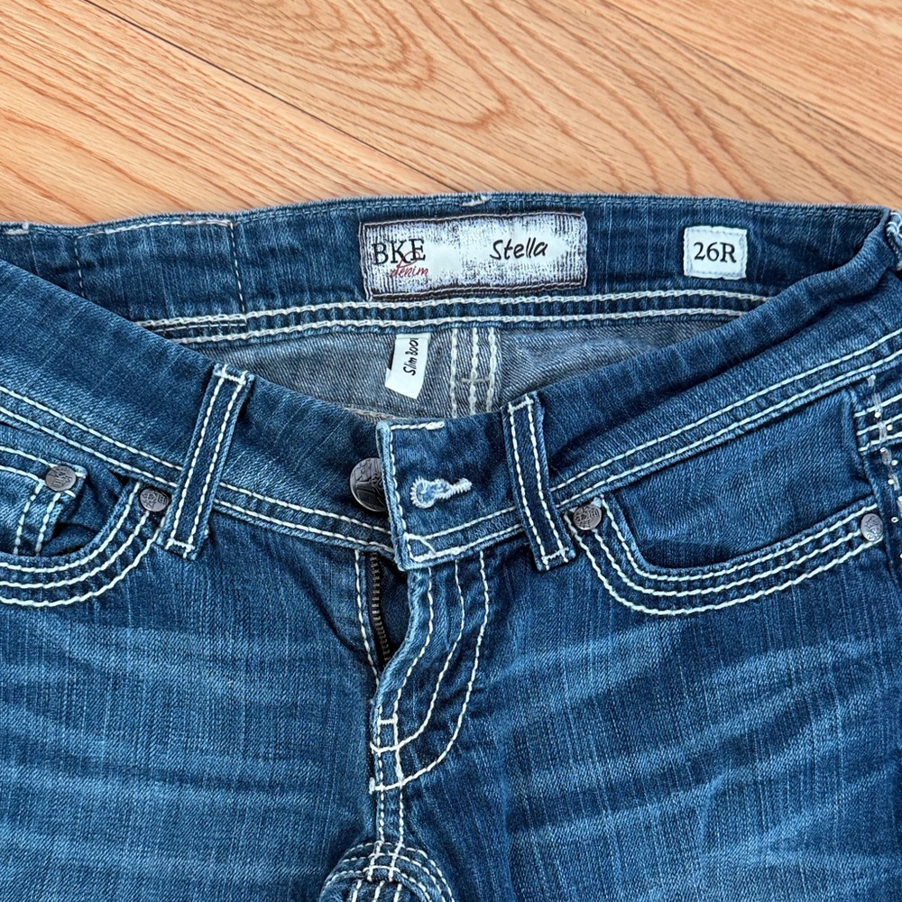 BKE Women's Dark Blue Straight Leg Jeans - Picture 2 of 5